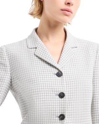 Houndstooth Pied de Poule Jacquard Blazer with Elbow Patches