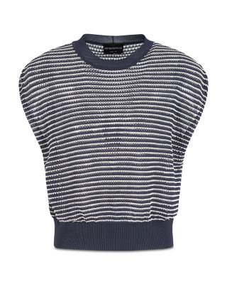 Striped Cap Sleeve Sweater 