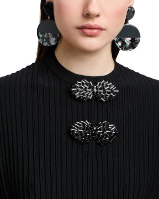 Ottoman Stitch Rhinestone Dress