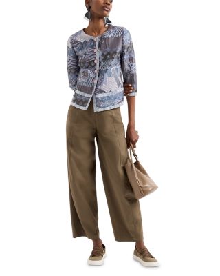 Stretch Brushed Cotton Barrel Leg Trousers