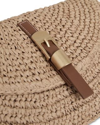 Aria Half Moon Raffia Clutch