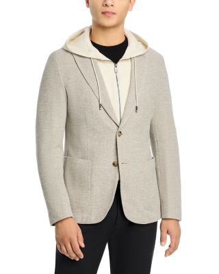 BOSS - Hanry Slim Fit Jersey Sport Coat with Removable Hood