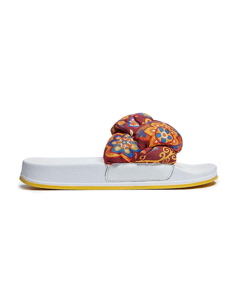 La Doublej La Double J Braid Slide Sandals In Taranta Bordeaux