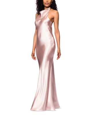 Charmeuse Halter Neck Long Dress - Exclusive
