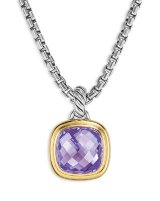 David Yurman - Albion&reg; Pendant in Sterling Silver with 18K Yellow Gold and Amethyst, 11mm