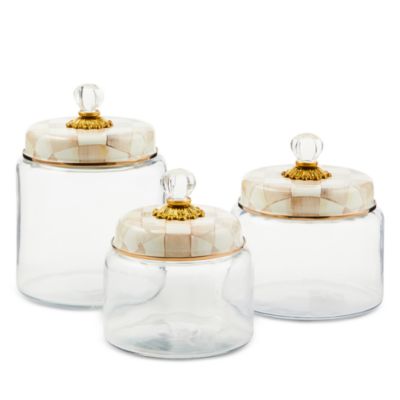 Mocha Check Small Kitchen Canister