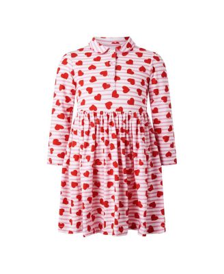 Rachel Riley - Girls' Stripe Heart Jersey Dress - Little Kid, Big Kid