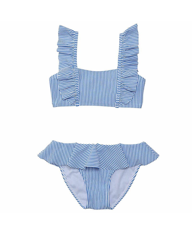 Snapper Rock Unisex Parisian Summer Frilled Bikini In Blue