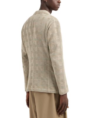 Regular Fit Knit Window Pane Cotton Blazer