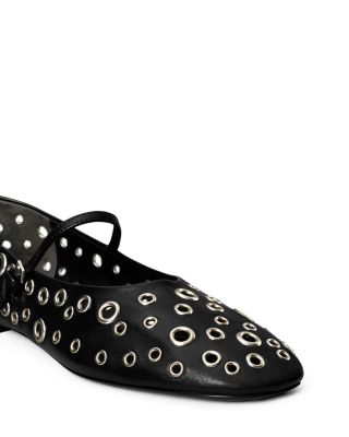 Women's Eyelet Mary Jane Ballet Flats