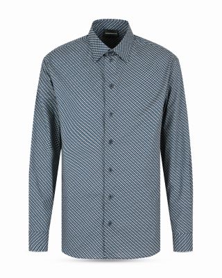 Regular Fit Geometric Pattern Sport Shirt