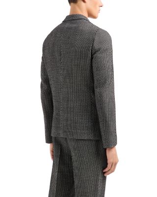 Regular Fit Knit Pattern Single Breasted Blazer