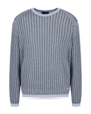 Two Tone Knit Crewneck Sweater 