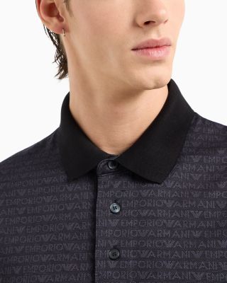 Jacquard Logo Lettering Polo Shirt 