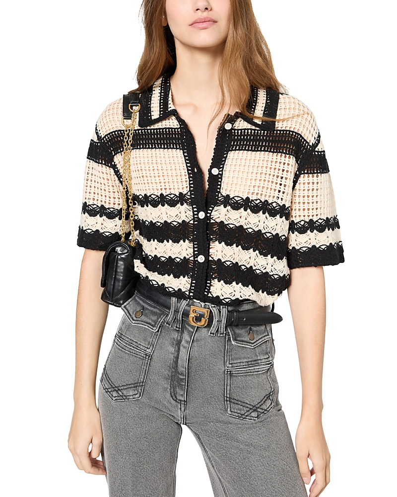 GERARD DAREL JOLENE STRIPED CARDIGAN