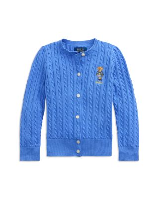 Ralph Lauren - Girls' Polo Bear Mini Cable Cotton Cardigan - Little Kid