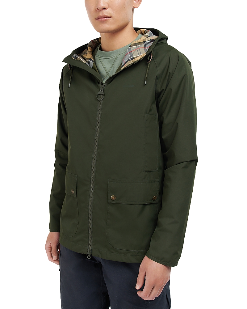 Barbour Hooded Domus Jacket In Sage/dress