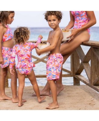  Blooming Sunset Sustainable Swim Short - Big Kid