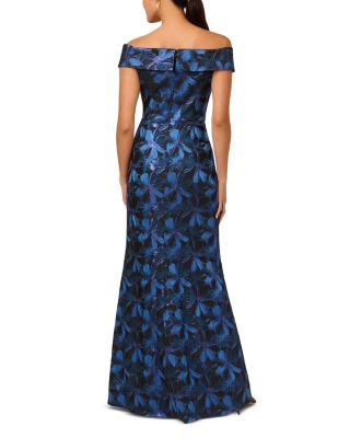 Off the Shoulder Jacquard Gown