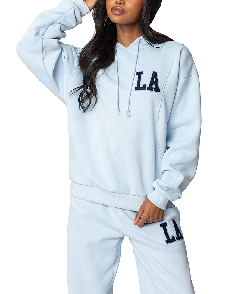 Shop Edikted La Love Oversized Hoodie In Light Blue
