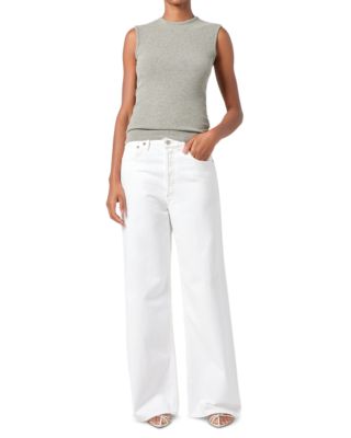 Dame High Rise Wide Leg Jeans in Milkshake