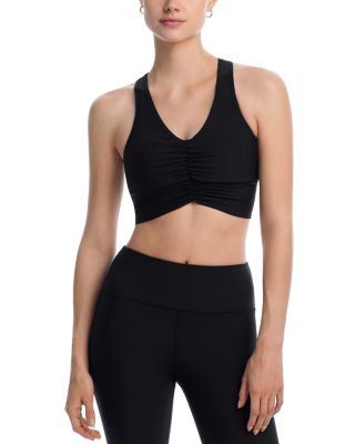 AQUA - Shirred Racerback Sports Bra - Exclusive