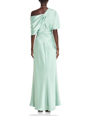 Draped Satin One Shoulder Dress