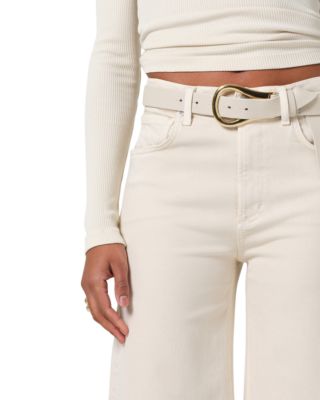 Lyra High Rise Crop Wide Leg Jeans in Almondette