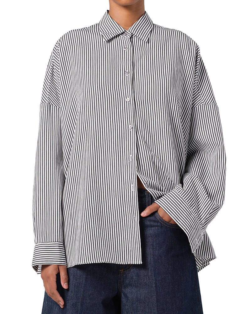 Shop Agolde Roux Balloon Shirt In Solene Stripe