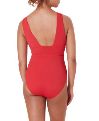Mykonos Deep Plunge Neck One Piece Swimsuit