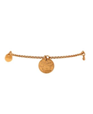 Pre-Owned HERMES Small Ex-Libris Bracelet 18K Rose Gold with Diamond