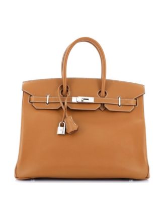 Pre-Owned HERMÈS - Birkin 35 Handbag Brown Epsom with Palladium Hardware