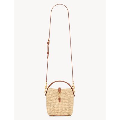 Le 37 Mini Bucket Bag in Raffia