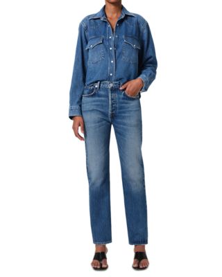 Cropped Western Denim Shirt