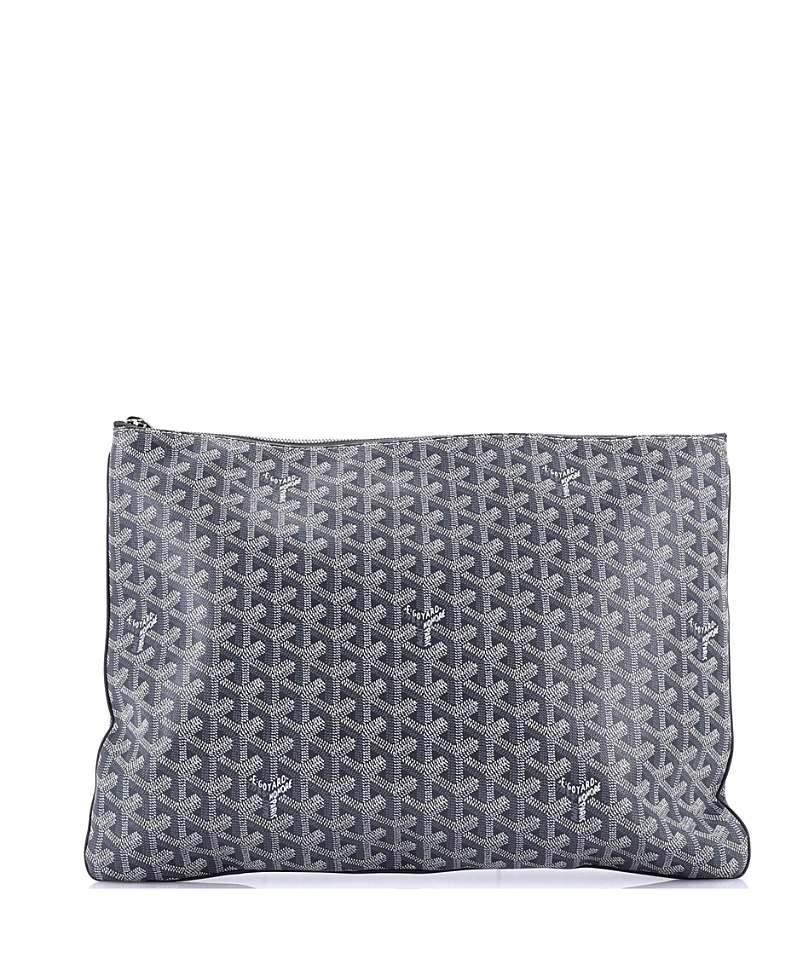 Pre-owned Pre-owned Goyard Goyard Gm Senat Zip Pouch Coated Canvas In Gray