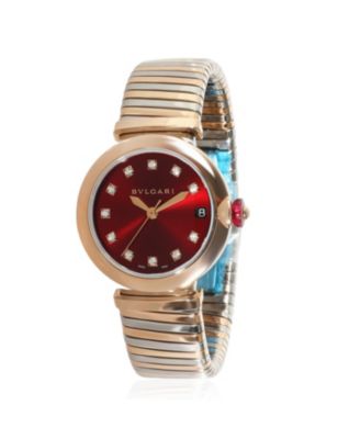 Pre-Owned Bvlgari Stainless Steel/Rose Gold Lvcea Tubogas 103123 36.30