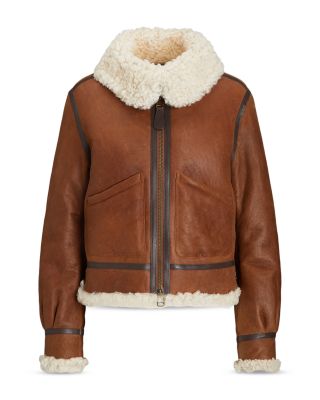 【Ralph Lauren】Leather-Trim Shearling Aviator Jacket♪ Ralph Lauren Lauren Ralph Lauren Leather Trim Shearling