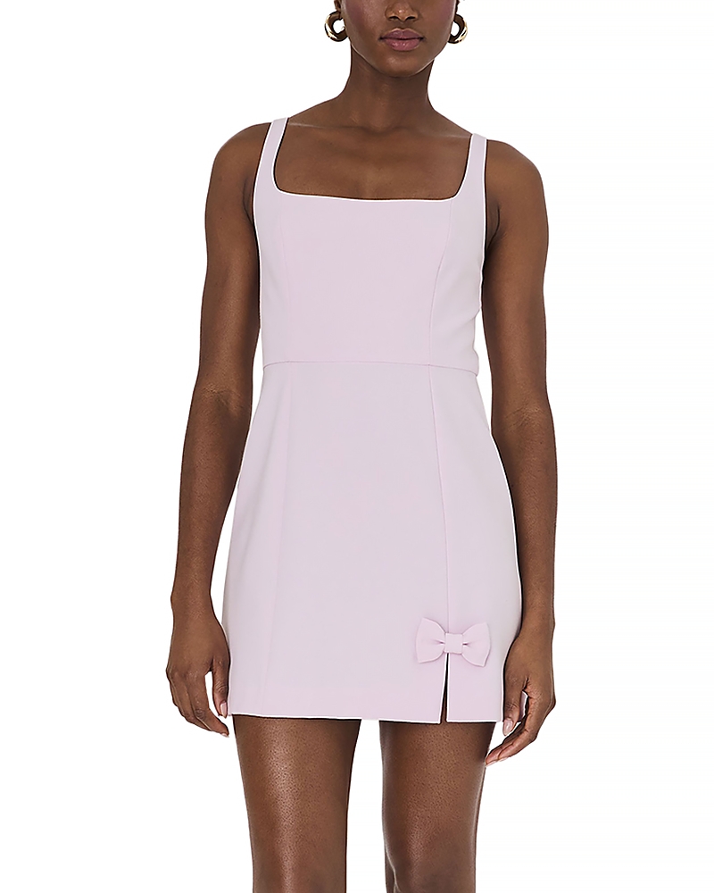 FRENCH CONNECTION WHISPER BOW TRIM SLIT MINI DRESS