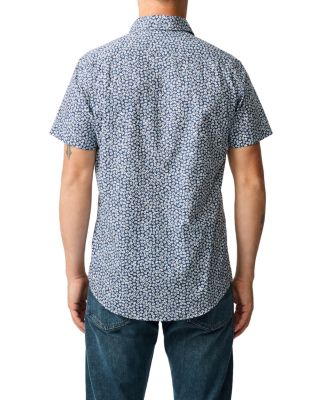 Printed Short Sleeve Button Front Shirt