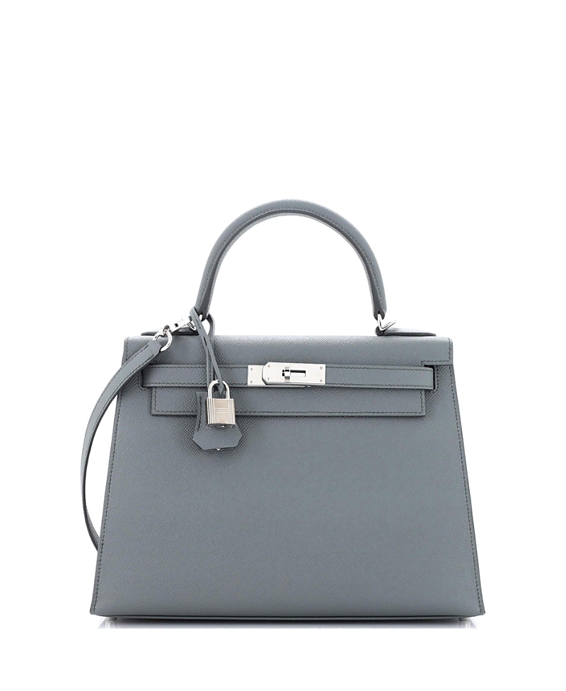 Pre-owned Pre-owned Hermes Hermes Kelly 28 Handbag Green Epsom With Palladium Hardware In Vert Amande