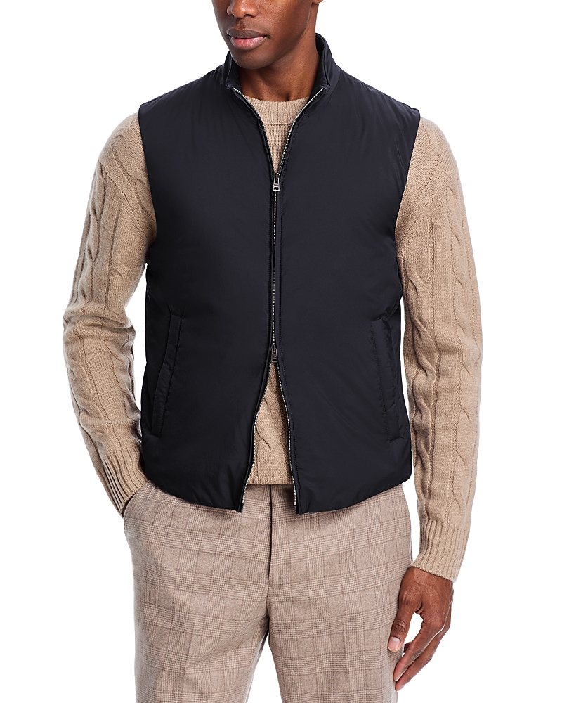 Herno Matte Nylon Vest With Light Padding In Navy