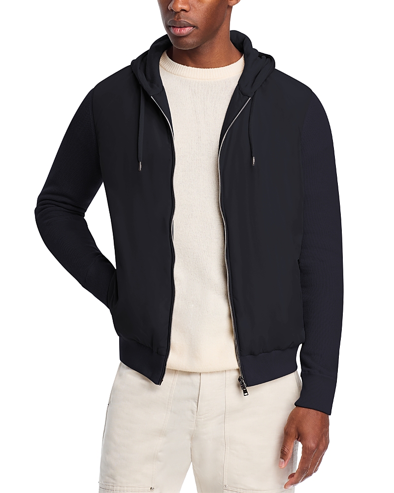 Herno Hoodie With Zip In Blue