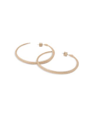 Serpent Texture Tapered Large Hoop Earrings