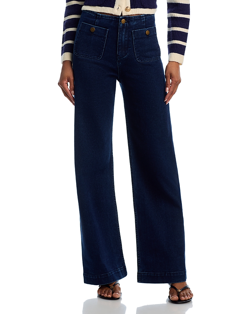 Aqua High Rise Patch Pocket Jeans in Dark Wash - Exclusive
