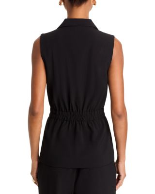 Back Elastic Button Down Vest - Exclusive