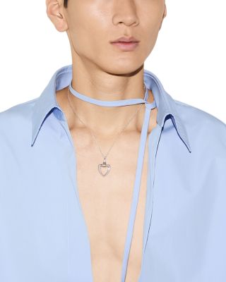 Sterling Silver Gucci Heart Pendant Necklace, 15.7-18"