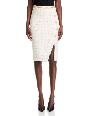 Arcadia Windowpane Tweed Skirt