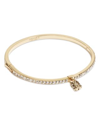 Iconic Crystal Pav&eacute; Padlock Tennis Bangle Bracelet 