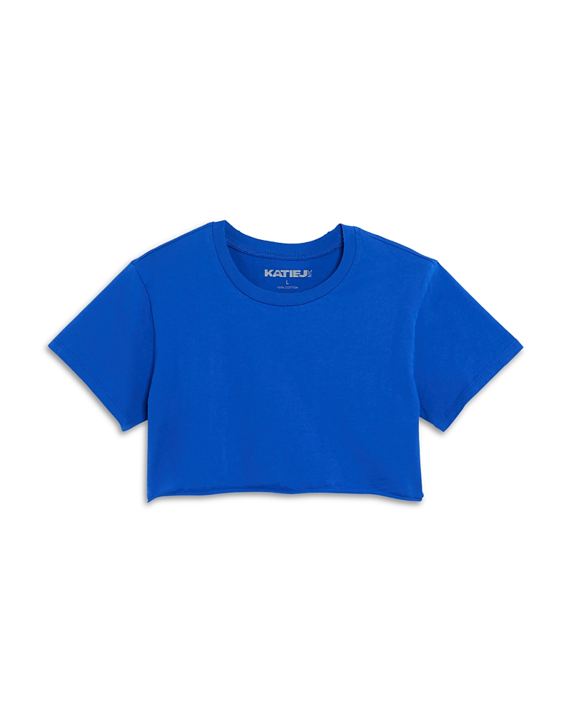 Shop Katiejnyc Girls' Tristan Cropped Tee - Big Kid In Camp Blue