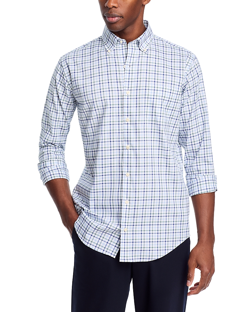 Peter Millar Calgary Crown Lite Check Regular Fit Shirt In Blue Poppy